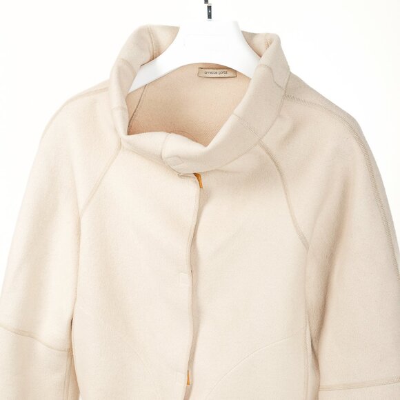 Annette Gortz Ena Beige Wool-Felt Cowl-Neck Snap Jacket - Picture 3 of 9